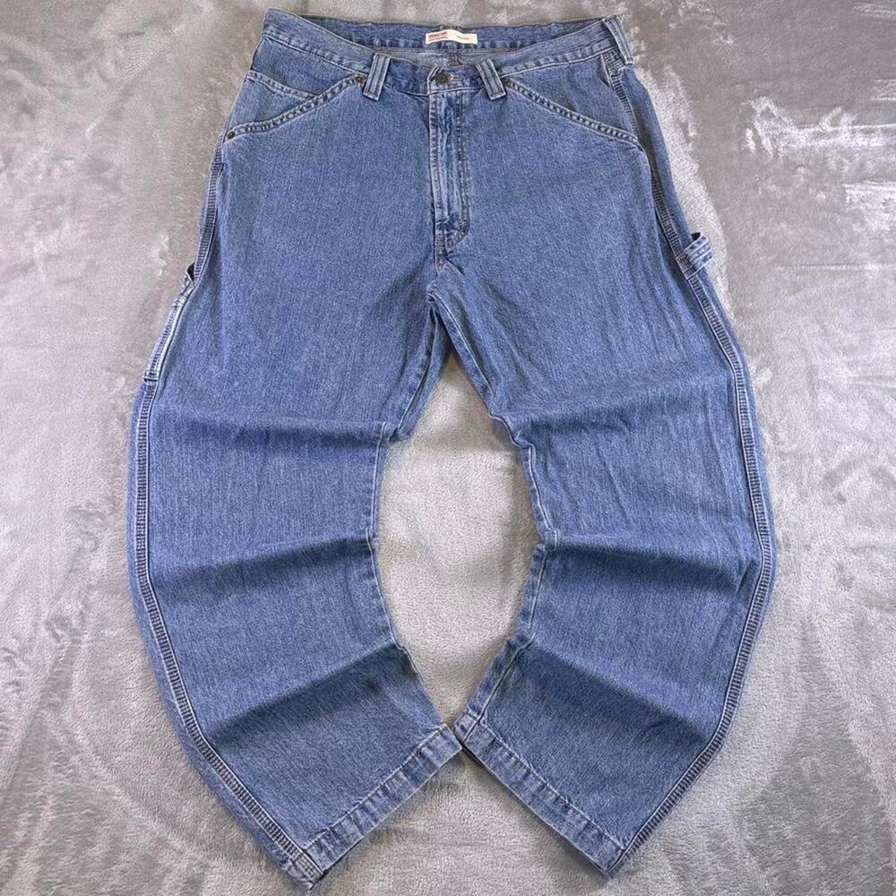 Levi’s Signature Carpenter Jeans Men’s 36x32 Medium Wash Wide Leg Workwear